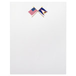 US and American Samoa Crossed Flags Custom Letterhead