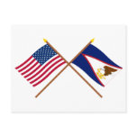 US and American Samoa Crossed Flags Postcard