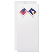 US and American Samoa Crossed Flags Personalized Rack Card