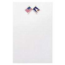 US and American Samoa Crossed Flags Stationery Design