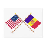 US and Andorra Crossed Flags Postcards
