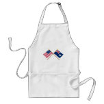 US and Anguilla Crossed Flags Aprons