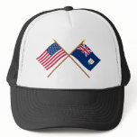US and Anguilla Crossed Flags Mesh Hat