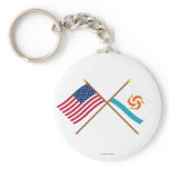 US and Anguilla Crossed Flags Key Chain