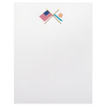 US and Anguilla Crossed Flags Letterhead