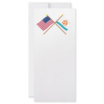 US and Anguilla Crossed Flags Rack Card Design