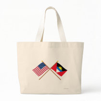 US and Antigua & Barbuda Crossed Flags Canvas Bag