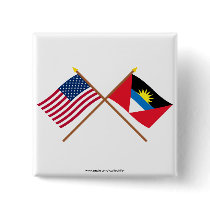 US and Antigua & Barbuda Crossed Flags Pins