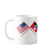 US and Antigua & Barbuda Crossed Flags Mug