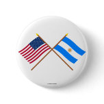 US and Argentina Crossed Flags Pins