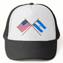 US and Argentina Crossed Flags Mesh Hats