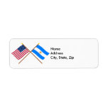 US and Argentina Crossed Flags Custom Return Address Labels