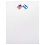 US and Argentina Crossed Flags Letterhead Design
