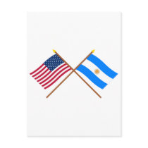 US and Argentina Crossed Flags Post Cards