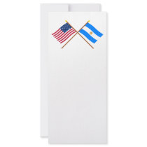 US and Argentina Crossed Flags Personalized Rack Card