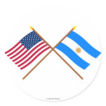 US and Argentina Crossed Flags Sticker