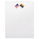 US and Arizona Crossed Flags Custom Letterhead