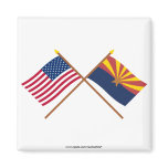 US and Arizona Crossed Flags Fridge Magnet