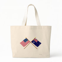 US and Australia Crossed Flags Tote Bag