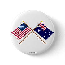 US and Australia Crossed Flags Pins