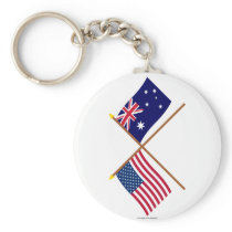 US and Australia Crossed Flags Key Chain