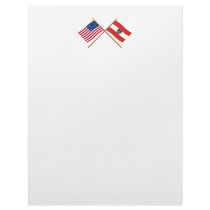 US and Austria Crossed Flags Letterhead