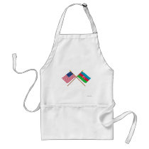 US and Azerbaijan Crossed Flags Aprons