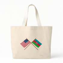 US and Azerbaijan Crossed Flags Tote Bags