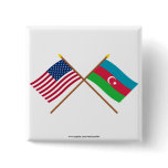 US and Azerbaijan Crossed Flags Pin