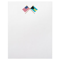 US and Bahamas Crossed Flags Letterhead Template