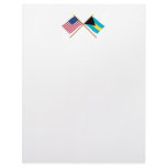 US and Bahamas Crossed Flags Letterhead Template