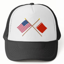 US and Bahrain Crossed Flags Mesh Hats