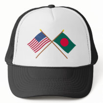 US and Bangladesh Crossed Flags Hat