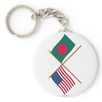 US and Bangladesh Crossed Flags Keychains