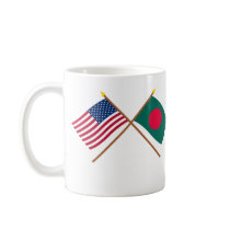 US and Bangladesh Crossed Flags Mugs