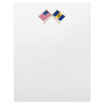 US and Barbados Crossed Flags letterhead by Vexillophile US and Barbados Crossed Flags letterhead