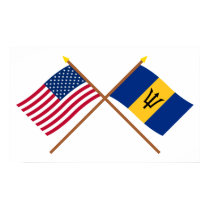 US and Barbados Crossed Flags posters by Vexillophile US and Barbados Crossed Flags posters