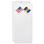 US and Barbados Crossed Flags Full Color Rack Card