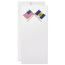 US and Barbados Crossed Flags Full Color Rack Card