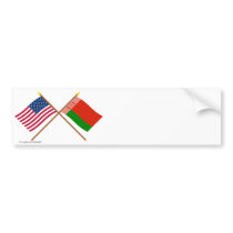 US and Belarus Crossed Flags Bumper Sticker