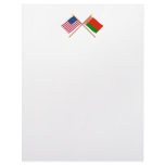US and Belarus Crossed Flags Letterhead Design