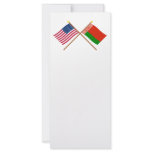 US and Belarus Crossed Flags Customized Rack Card