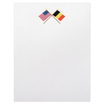 US and Belgium Crossed Flags letterhead