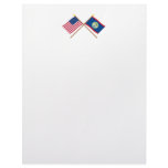 US and Belize Crossed Flags Customized Letterhead