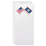 US and Belize Crossed Flags Custom Rack Cards