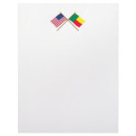 US and Benin Crossed Flags Letterhead