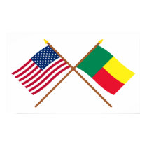 US and Benin Crossed Flags posters