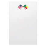 US and Benin Crossed Flags Custom Stationery