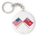US and Bermuda Crossed Flags Keychains
