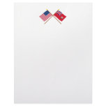 US and Bermuda Crossed Flags Letterhead Design